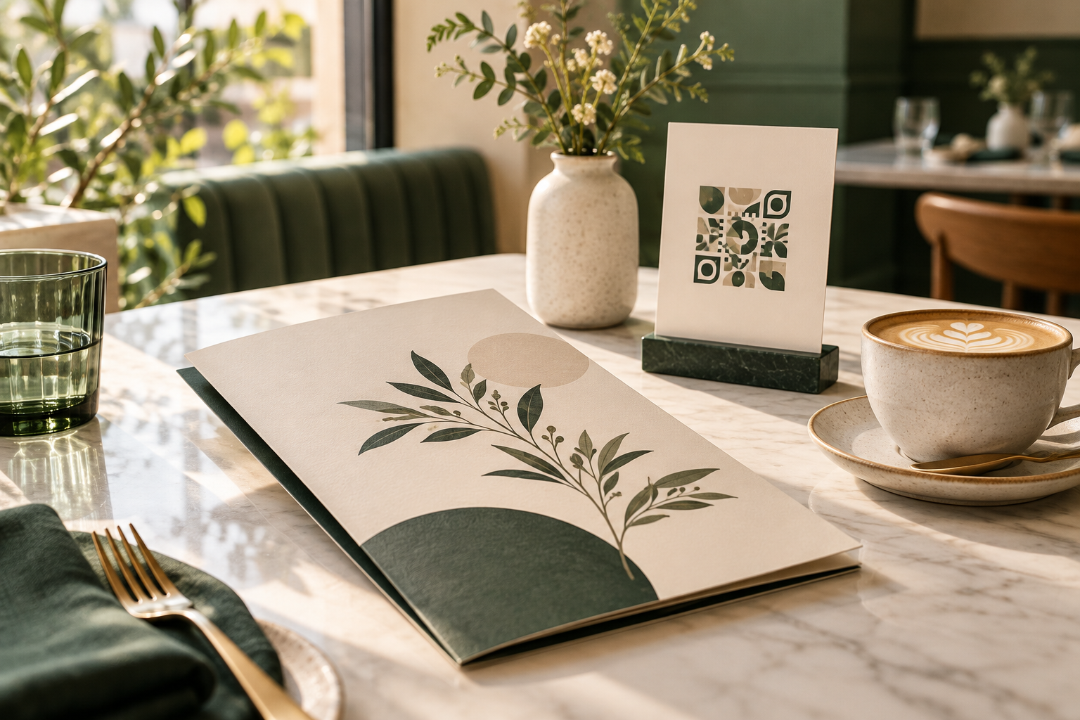 Illustrative restaurant menu QR code use case